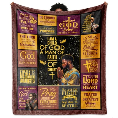 Man of Faith Bible Blanket: Scripture Verses for Men