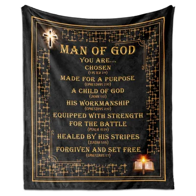 Christian Man Scripture Blanket: Man of God Verses