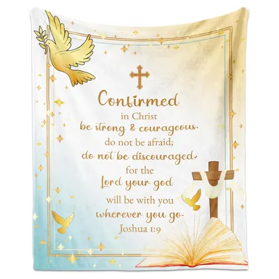 Confirmation Bible Verse Blanket Celebrating Faith and Courage