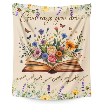 Floral Bible Blanket with a Warm Verse Message
