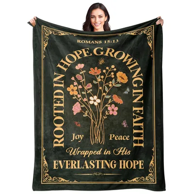 Rooted in Hope Growing Blanket: Faith and Flowers Design