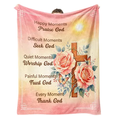 Christian Rose Cross Blanket for Every Season of Faith