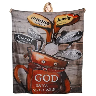 Golf Bag Faith Verses Blanket: God Says You Are Unique and Strong