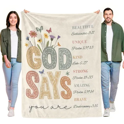 Bible Verse Faith Affirmations Blanket God Says You Are