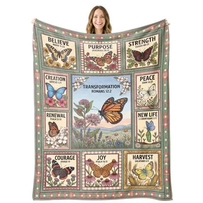 Butterfly Bible Verse Blanket for Faith and Encouragement