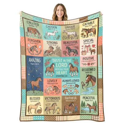 Horse Lover Bible Verse Blanket for Faithful Riders