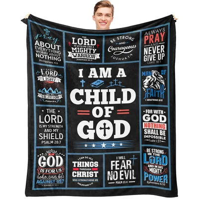 Child of God Scripture Collage Blanket for Believers
