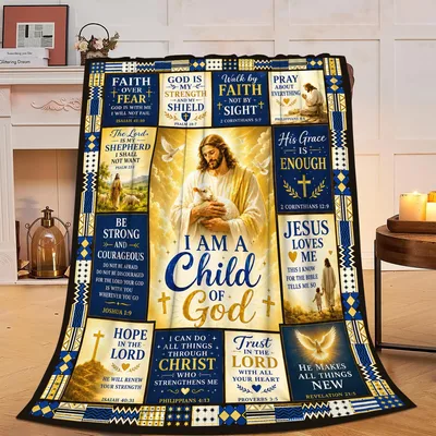 Faith Over Fear God Blanket: Scripture Quilt Design