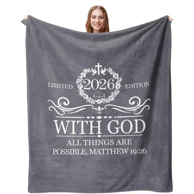 Christian Faith Bible Verse Blanket With God All Things Are Possible