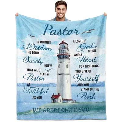Pastor In infinite Wisdom Blanket: A Lighthouse Thank-You