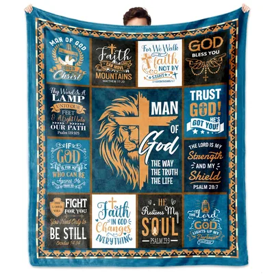 Man Of God Rooted Blanket for Faithful Men