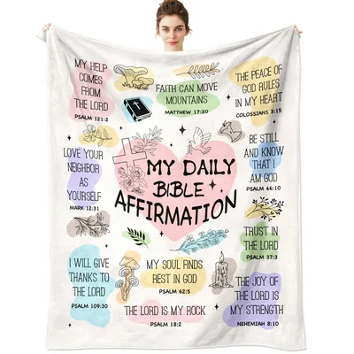 My Daily Bible Affirmation Blanket: Scripture and Nature Print