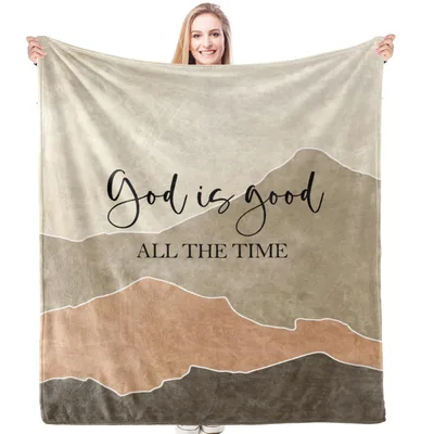 Faith Boho Mountain Blanket: God Is Good All The Time Design
