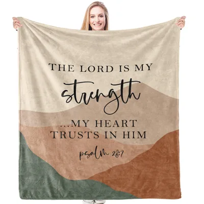 Lord Is My Strength Blanket: Psalm 28:7 Mountain Throw