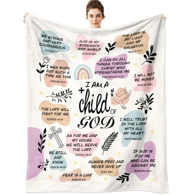 Pastel Faith Verses Child Blanket: I Am a Child of God Design