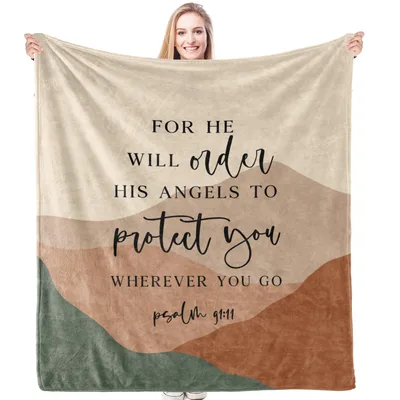 Psalm 91:11 Bible Verse Blanket