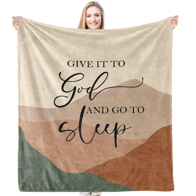 Give It to God Blanket: Boho Mountain Throw for Rest