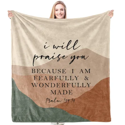 Bible Verse Psalm Blanket: Fearfully and Wonderfully Made Design