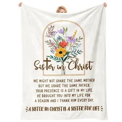 Sister for Life Blanket: Faith Bond With Blooms