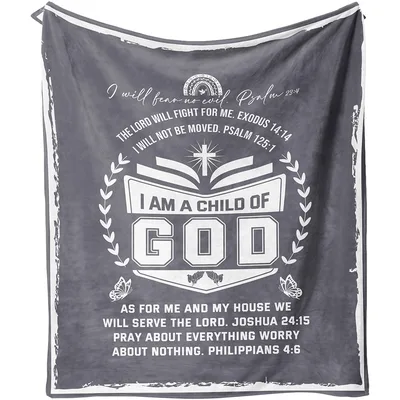 Gray Scripture Faith Verses Blanket for Your Home