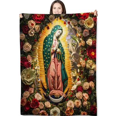 Catholic Faith Blanket with Our Lady of Guadalupe