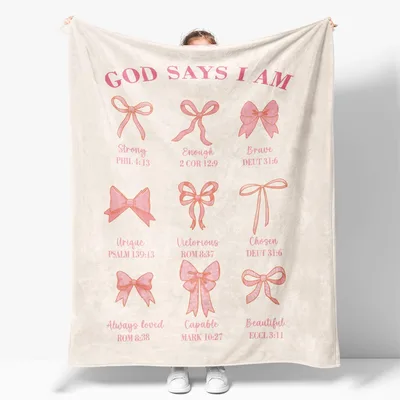 Bow Bible Verse Blanket: Nine Pink Bows, Nine Promises