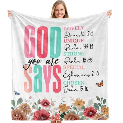 Bible Verse Inspirational Floral Blanket for Faith and Comfort