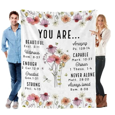 Christliche Bibelverse Blanket featuring You Are Beautiful