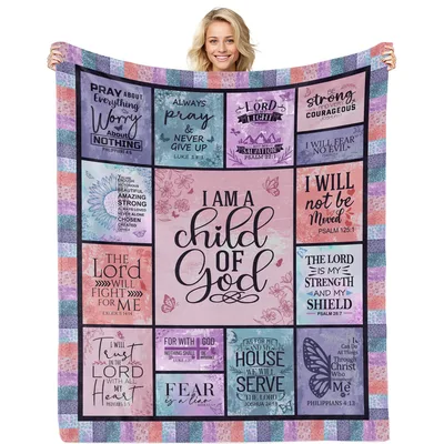 Faith Verses Pink Lavender Blanket for Every Day