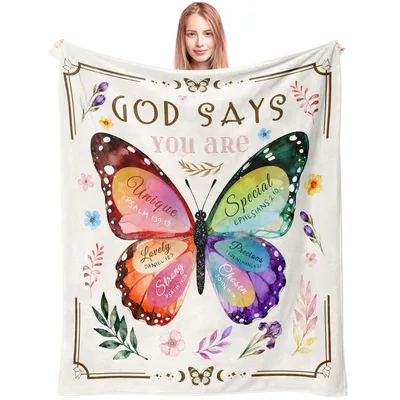 God Says You Are Butterfly Wings Blanket Gift for Her