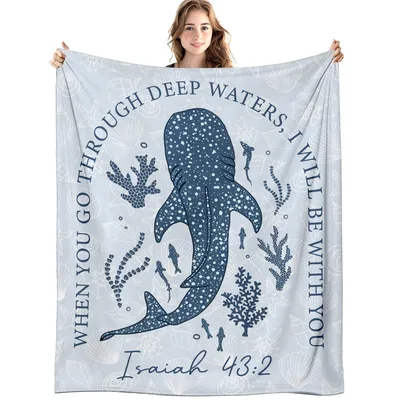 Deep Waters Bible Verse Blanket for Faith and Comfort