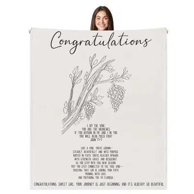 Congratulations Vine Branches Blanket for Graduates