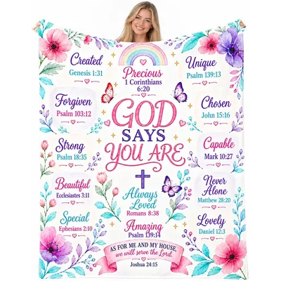 God Says You are Created Blanket for Faith and Comfort