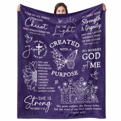 Created with a Purpose Blanket - Christian Bible Verses Design