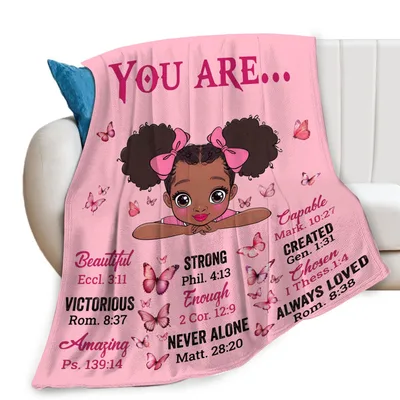 Girl Bible Verses Affirmation Blanket for Little Ones