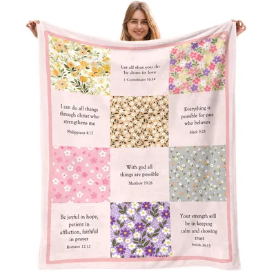 Scripture Patchwork Blanket for Faithful Hearts