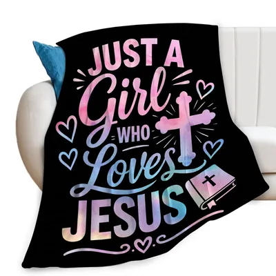 Christian Girl Faith Blanket: Just a Girl Who Loves Jesus Design