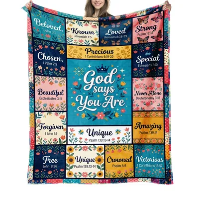 God Says You Are Scripture Blanket: Floral Bible Verses Design