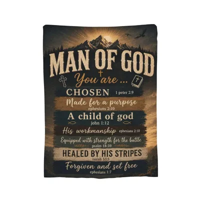 Man of God Mountain Blanket for Faithful Men