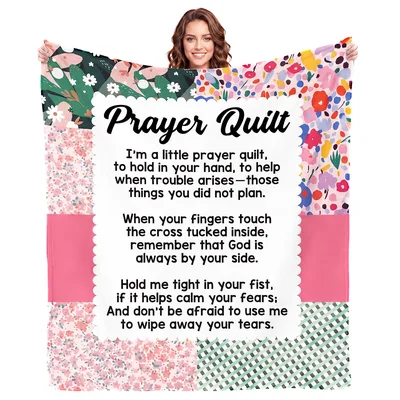 Prayer Quilt Faith Verse Blanket Comforting Poem Design