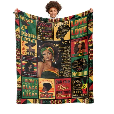 Black Proud Black Queen Blanket for Strong Women