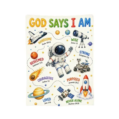 Astronaut Bible Verse Blanket for Little Explorers
