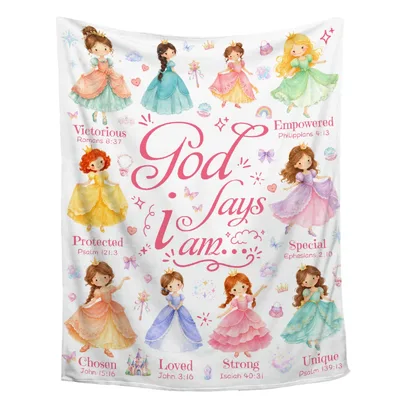 Princess Christian Verses Kids Blanket God Says I Am Throw