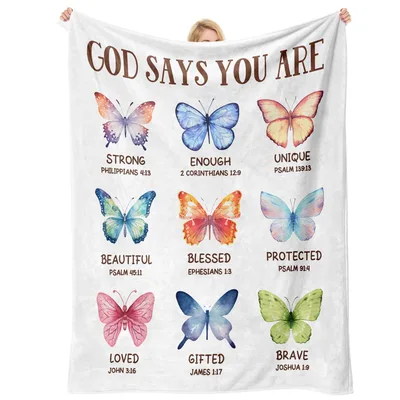 God Says You Are Butterflies Blanket: Nine Verses