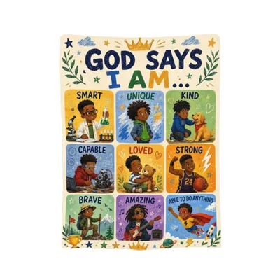 God Says I Am Smart Blanket for Young Boys