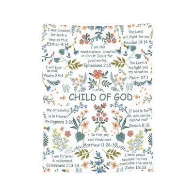 Child of God Bible Verses Florals Blanket for Faith
