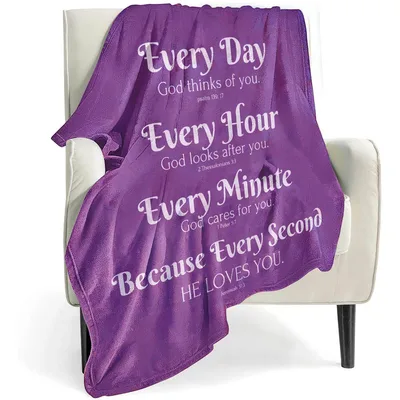 Every Day God Thinks Blanket Featuring Inspirational Bible Verses