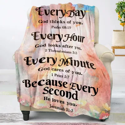 Every Day God Thinks Blanket: Watercolor Faith Verse Design