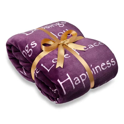 Love and Happiness Words Blanket featuring Blessings Love