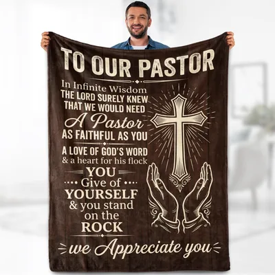 To Our Pastor Appreciation Blanket: A Faithful Heart and Rock Design